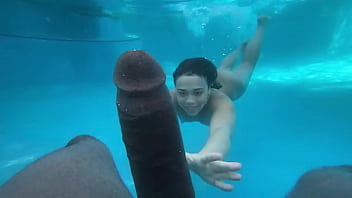 Underwater Hook-up First-timer Teenage Kneed By Fat Dark-hued guy hard-on Fat Dark-hued Spunk-pump